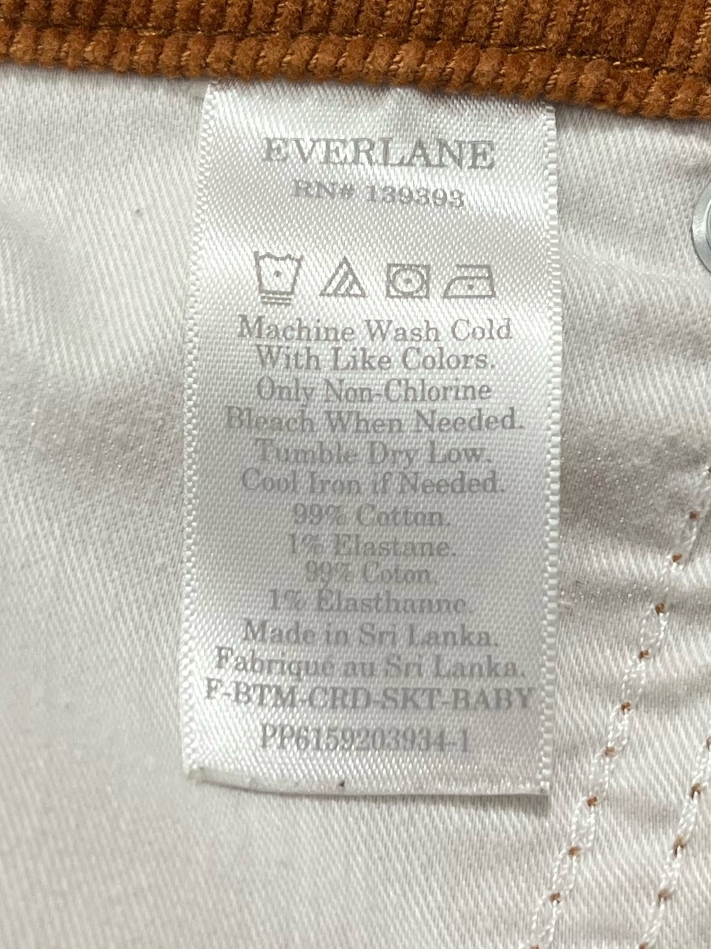 Everlane Corduroy Button Front Skirt Size 28 - Picture 6 of 7